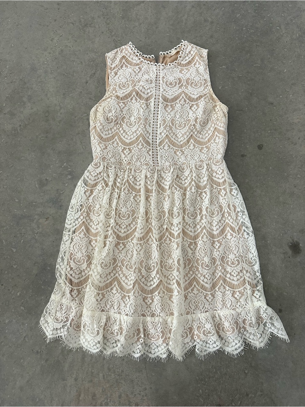 Altard State Cream Lace Sleeveless Dress